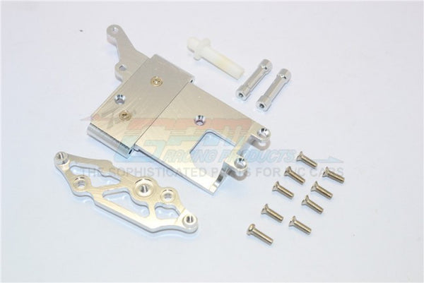 Kyosho Mini Inferno Aluminum Receiver Bottom Mount With Screws & Aluminum+Delrin Posts - 2Pcs Set Silver