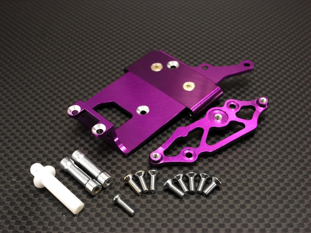 Kyosho Mini Inferno Aluminum Receiver Bottom Mount With Screws & Aluminum+Delrin Posts - 2 Pcs Set Purple