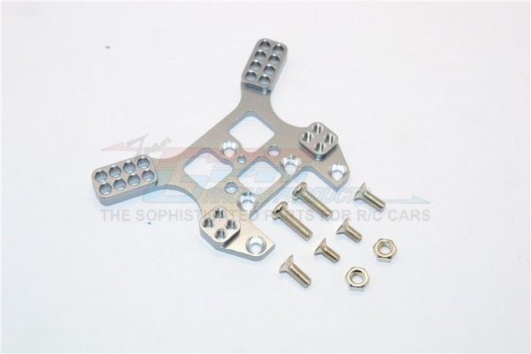 Kyosho Mini Inferno Aluminum Rear Damper Tower With Screws - 1Pc Set Gray Silver