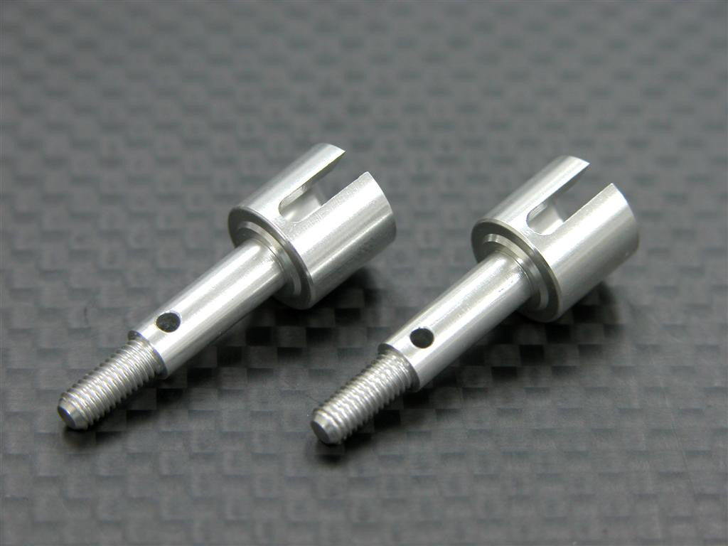 Kyosho Mini Inferno Aluminum Front/Rear Wheel Shaft - 1Pr Silver