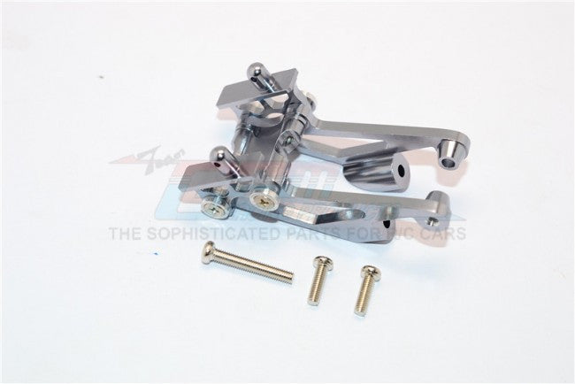 Kyosho Mini Inferno Aluminum Rear Wing Mount With Screws - 5Pcs Set Gray Silver