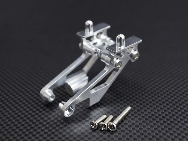 Kyosho Mini Inferno Aluminum Rear Wing Mount With Screws - 5 Pcs Set Silver