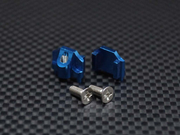 Kyosho Mini Inferno Aluminum Battery Holder Mount With Screws - 1Pr Set Blue
