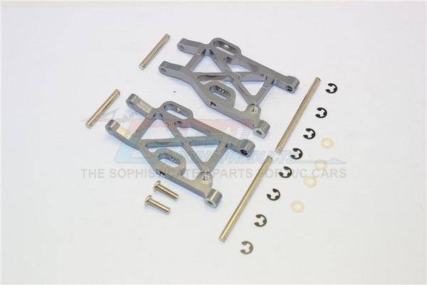 Kyosho Mini Inferno Aluminum Rear Lower Arm With E-Clips & Pins & Delrin Collars - 1Pr Set Gray Silver