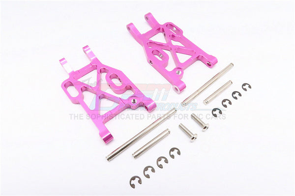 Kyosho Mini Inferno Aluminum Rear Lower Arm With E-Clips & Pins & Delrin Collars - 1Pr Set Pink