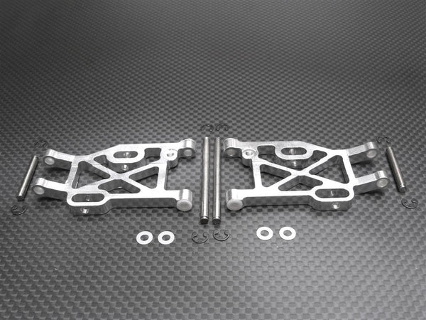 Kyosho Mini Inferno Aluminum Rear Lower Arm With E-Clips & Pins & Delrin Collars - 1Pr Set Silver