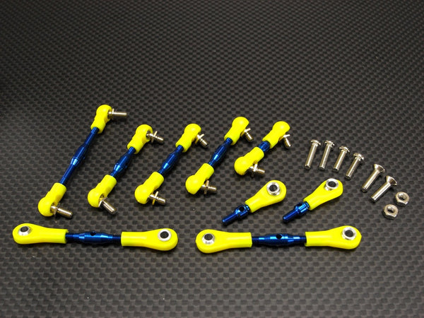 Kyosho Mini Inferno Aluminum Completed Tie Rod With Screws - 9 Pcs Set Blue