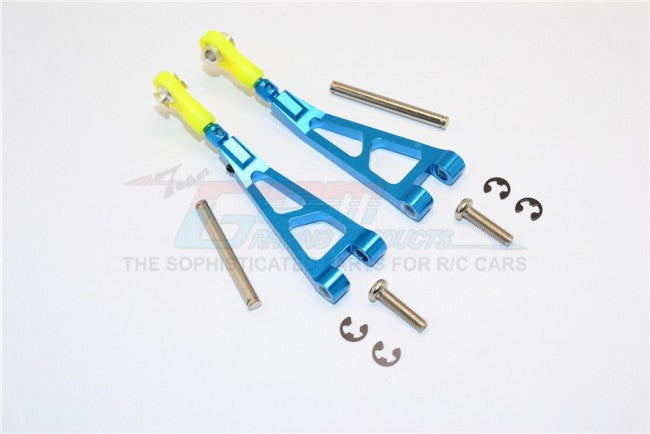 Kyosho Mini Inferno ST Aluminum Front Upper Arm With Pins & E-Cilps & Screws - 1Pr Set Blue
