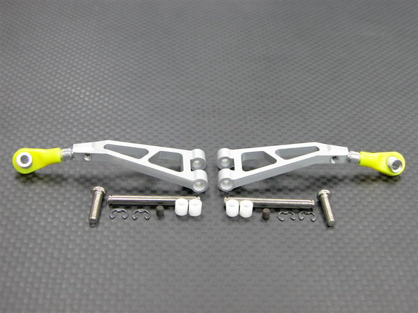 Kyosho Mini Inferno ST Aluminum Front Upper Arm With Pins & E-Cilps & Screws - 1Pr Set Silver