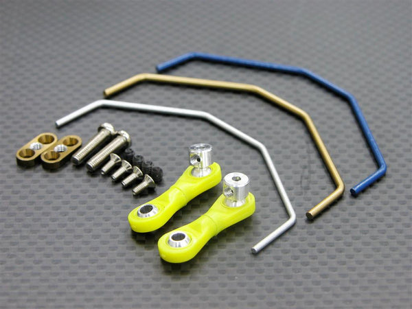 Kyosho Mini Inferno Aluminum Front Anti-Roll Bar With Screws - 1 Set Silver