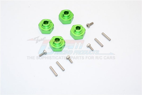 Axial SMT10 Grave Digger (AX90055)  Aluminum Hex Adaptors (12mm) - 4Pcs Set Green