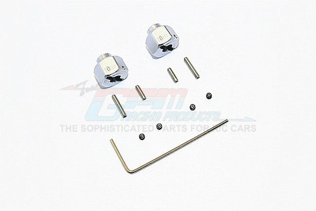 Axial SMT10 Grave Digger (AX90055) Aluminum Wheel Hex (+2mm) - 2Pcs Set Gray Silver