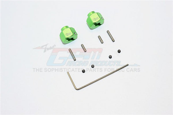 Axial SMT10 Grave Digger (AX90055) Aluminum Wheel Hex (+2mm) - 2Pcs Set Green