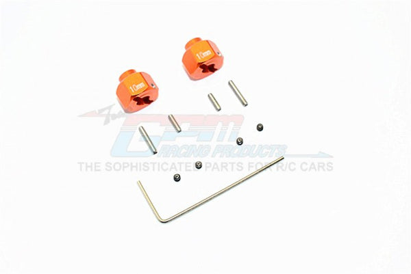 Axial SMT10 Grave Digger (AX90055) Aluminum Wheel Hex (+2mm) - 2Pcs Set Orange