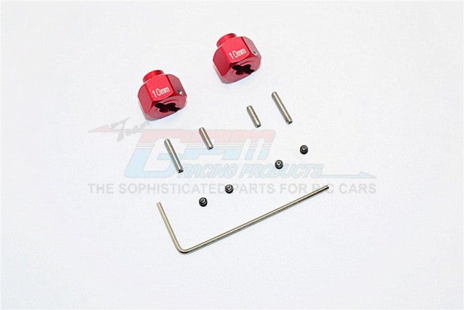 Axial SMT10 Grave Digger (AX90055) Aluminum Wheel Hex (+2mm) - 2Pcs Set Red