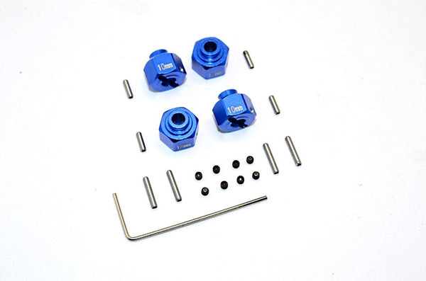 Axial SMT10 Grave Digger (AX90055) Aluminum Wheel Hex (+2mm) - 4Pcs Set Blue