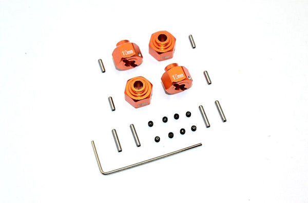 Axial SMT10 Grave Digger (AX90055) Aluminum Wheel Hex (+2mm) - 4Pcs Set Orange