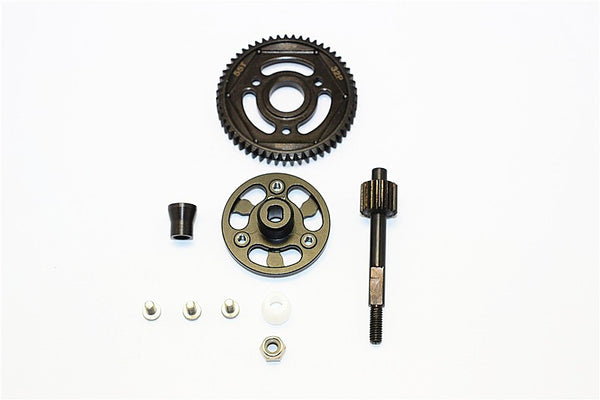 Axial SMT10 Grave Digger (AX90055) & MAX-D (AX90057) Aluminum Spur Gear Adapter+Steel Gear 55T - 1 Set Black