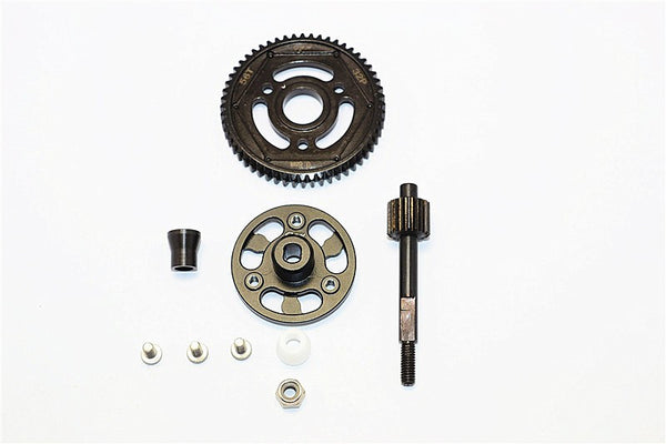 Axial SMT10 Grave Digger (AX90055) & MAX-D (AX90057) Aluminum Spur Gear Adapter+Steel Gear 56T - 1 Set Black