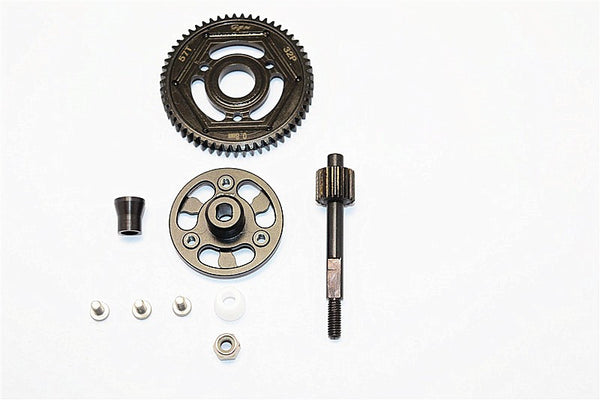 Axial SMT10 Grave Digger (AX90055) & MAX-D (AX90057) Aluminum Spur Gear Adapter+Steel Gear 57T - 1 Set Black
