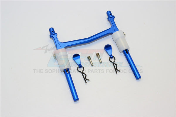 Axial SMT10 Grave Digger (AX90055) Aluminum Rear Body Post With Clip & Mount - 1Pc Set Blue