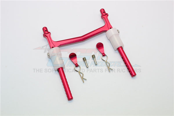 Axial SMT10 Grave Digger (AX90055) Aluminum Rear Body Post With Clip & Mount - 1Pc Set Red