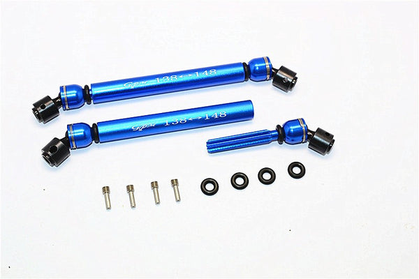 Axial SMT10 Grave Digger (AX90055) Aluminum Front&Rear Center Shaft With Steel Joint (138mm-148mm) - 1Pr Set Blue