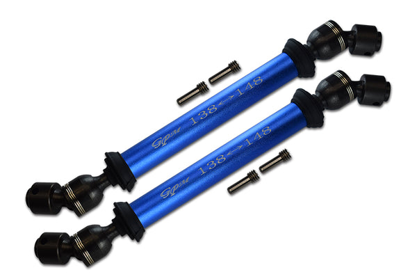 Axial SMT10 Grave Digger (AX90055) Steel Front&Rear Center Shaft With Aluminum Body (138mm-148mm) - 1Pr Set Blue