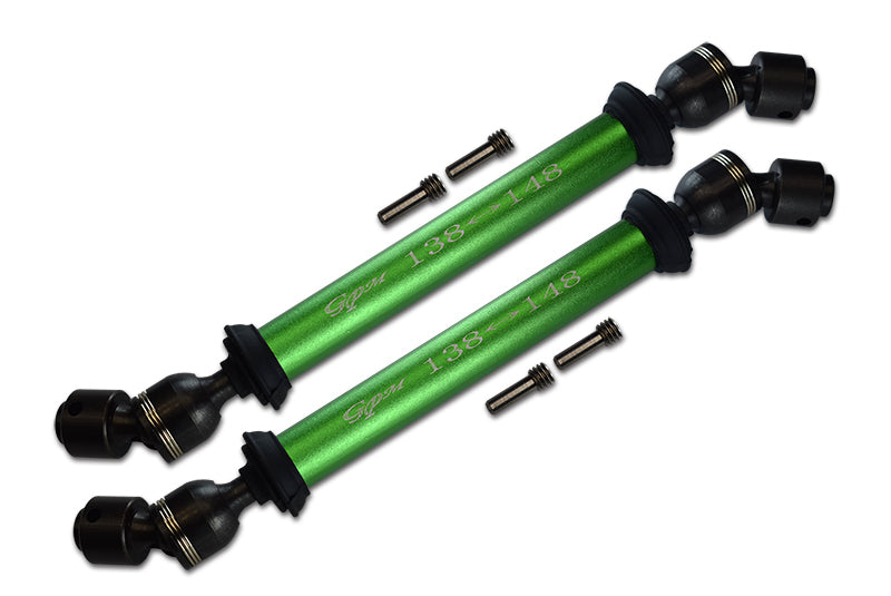 Axial SMT10 Grave Digger (AX90055) Steel Front&Rear Center Shaft With Aluminum Body (138mm-148mm) - 1Pr Set Green