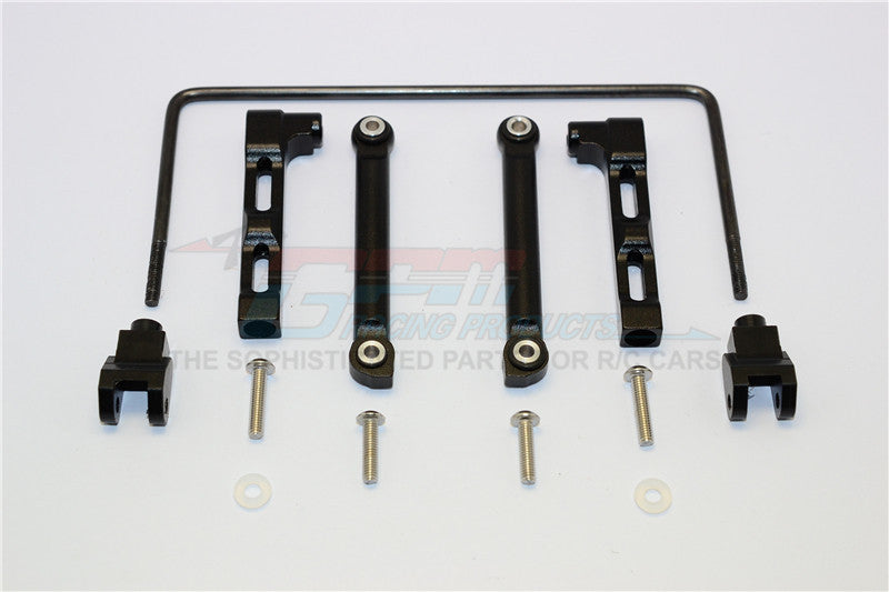 Axial SMT10 Grave Digger (AX90055) Aluminum+Hard Steel Rear Anti-Roll Bar - 13Pcs Set Black