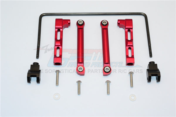 Axial SMT10 Grave Digger (AX90055) Aluminum+Hard Steel Rear Anti-Roll Bar - 13Pcs Set Red