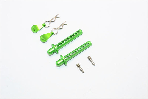 Axial SMT10 MAX-D (AX90057) Aluminum Front/Rear Body Post With Clip & Mount - 1 Set Green