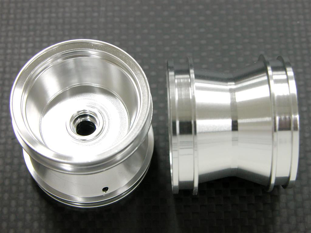Kyosho Mini-Z Monster Aluminum Front/Rear Flat Dish Rims - 1Pr Silver