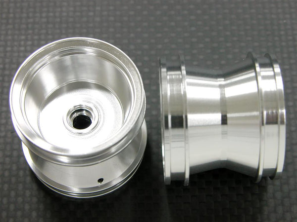 Kyosho Mini-Z Monster Aluminum Front/Rear Flat Dish Rims - 1Pr Silver