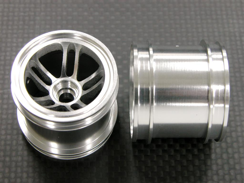 Kyosho Mini-Z Monster Aluminum Front/Rear 3D Sinkage Vaccum Rim (Star) - 1Pr Silver