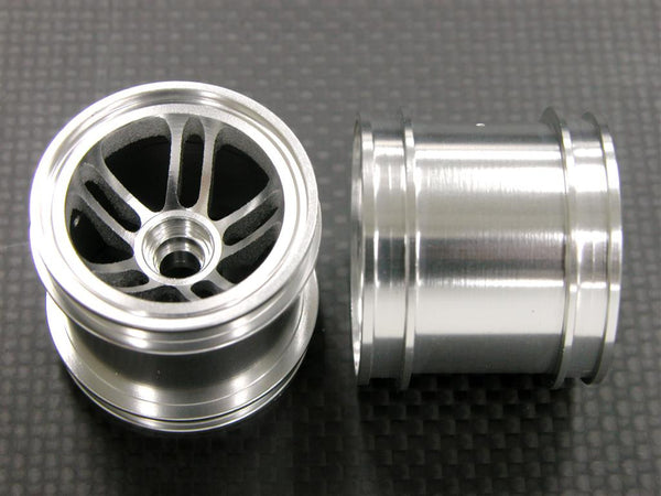Kyosho Mini-Z Monster Aluminum Front/Rear 3D Sinkage Vaccum Rim (Star) - 1Pr Silver