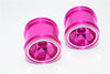 Kyosho Mini-Z Monster Aluminum Front/Rear 3D Sinkage Rims (6 Poles) - 1Pr Pink
