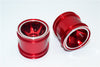 Kyosho Mini-Z Monster Aluminum Front/Rear 3D Sinkage Rims (6 Poles) - 1Pr Red