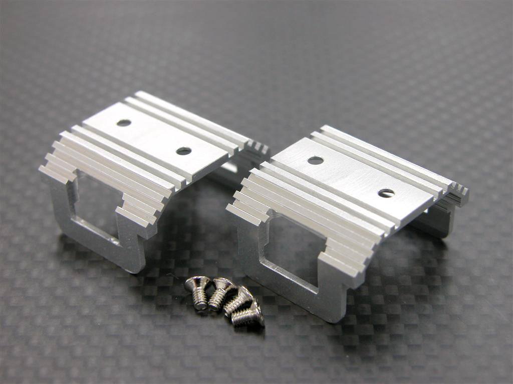 Kyosho Mini-Z Monster Aluminum Battery Heat Sink Mount (Shape A) - 1Pr Silver