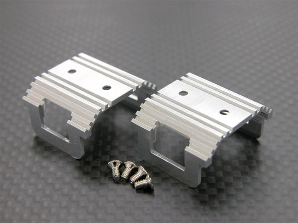 Kyosho Mini-Z Monster Aluminum Battery Heat Sink Mount (Shape A) - 1Pr Silver