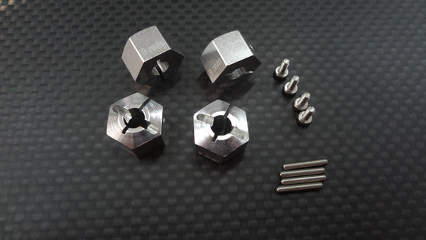 HPI Savage XS Flux Aluminum Hex Adapter (12mmx9mm) - 4Pcs Set Silver