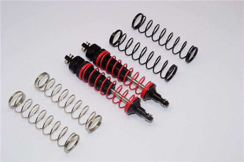 HPI Savage XS Flux Aluminum Front/Rear Dampers With Aluminum Ball Ends & 1.1mm, 1.2mm, 1.3mm Coil Springs - 1Pr Set Black