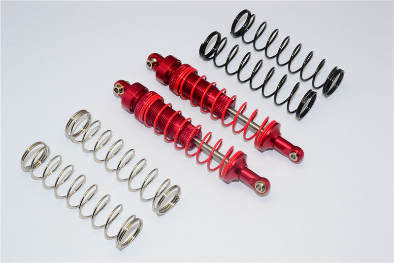 HPI Savage XS Flux Aluminum Front/Rear Dampers With Aluminum Ball Ends & 1.1mm, 1.2mm, 1.3mm Coil Springs - 1Pr Set Red