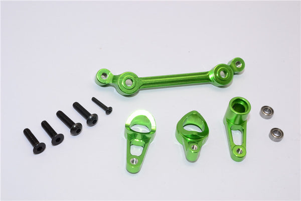 Team Losi Mini 8ight-T Truggy Aluminum Steering Assembly With Bearings - 4Pcs Set Green