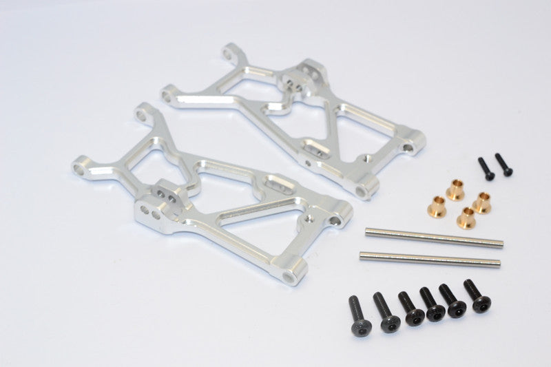 Team Losi Mini 8ight-T Truggy Aluminum Front Suspension Arm - 1Pr Set Silver