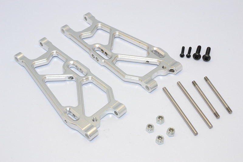 Team Losi Mini 8ight-T Truggy Aluminum Rear Suspension Arm - 1Pr Set Silver