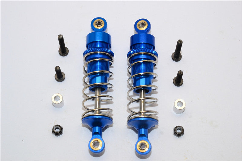 Team Losi Mini 8ight-T Truggy Aluminum Front Adjustable Spring Damper (68mm) - 1Pr Set Blue