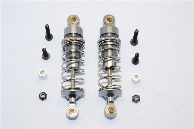 Team Losi Mini 8ight-T Truggy Aluminum Front Adjustable Spring Damper (68mm) - 1Pr Set Gray Silver