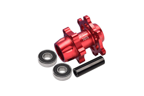 Aluminum 7075-T6 Front Wheel Hub Hex (Enlarged Inner Bearing) For LOSI 1:4 Promoto-MX Motorcycle Motorbike RTR LOS06000 LOS06002 Upgrades - Red