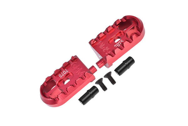 Aluminum 7075-T6 Motorcycle Foot Pegs Set For LOSI 1:4 Promoto-MX Motorcycle Motorbike RTR LOS06000 LOS06002 Upgrades - Red